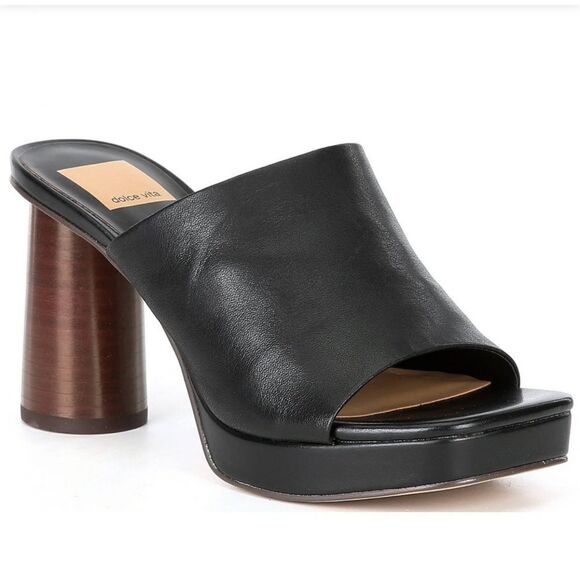 Dolce Vita ALYSSA SANDALS BLACK LEATHER - Picture 1 of 6